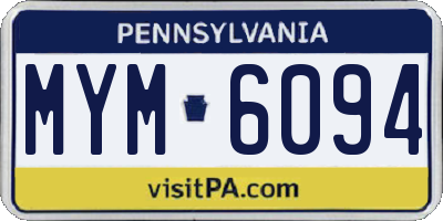 PA license plate MYM6094