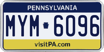 PA license plate MYM6096