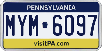 PA license plate MYM6097