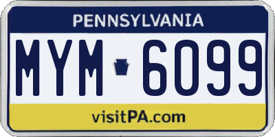 PA license plate MYM6099