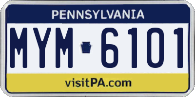 PA license plate MYM6101