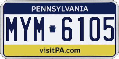 PA license plate MYM6105
