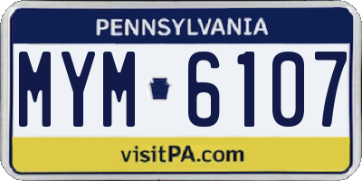 PA license plate MYM6107