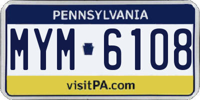 PA license plate MYM6108