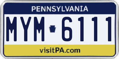 PA license plate MYM6111