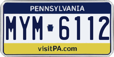 PA license plate MYM6112