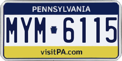 PA license plate MYM6115