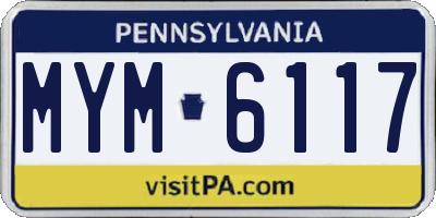 PA license plate MYM6117