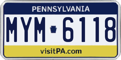 PA license plate MYM6118