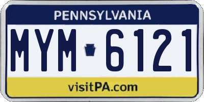 PA license plate MYM6121