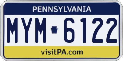 PA license plate MYM6122