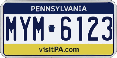 PA license plate MYM6123