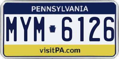 PA license plate MYM6126