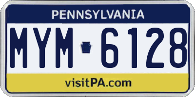 PA license plate MYM6128