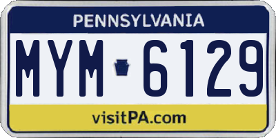 PA license plate MYM6129
