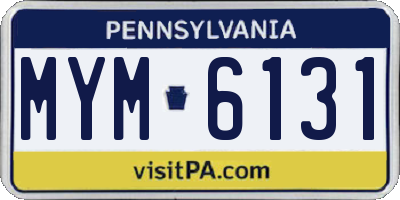 PA license plate MYM6131