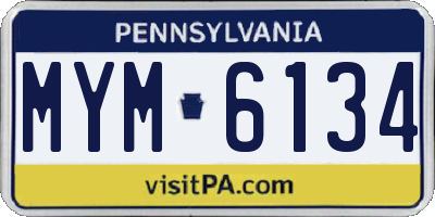 PA license plate MYM6134