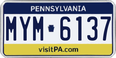 PA license plate MYM6137