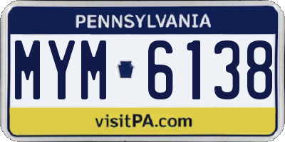 PA license plate MYM6138