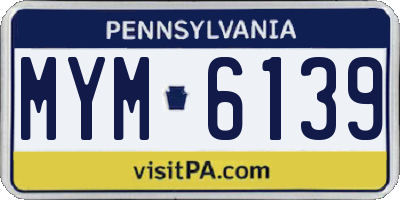 PA license plate MYM6139