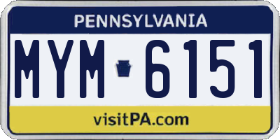 PA license plate MYM6151