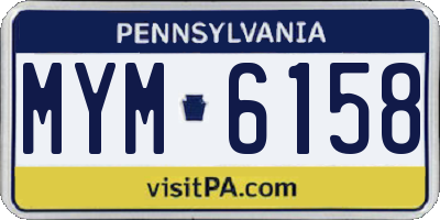 PA license plate MYM6158