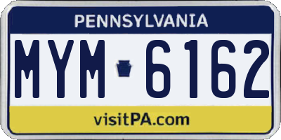 PA license plate MYM6162