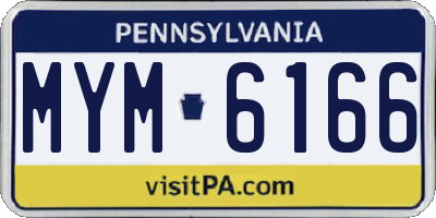 PA license plate MYM6166