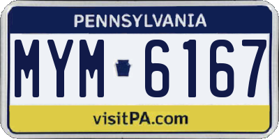 PA license plate MYM6167