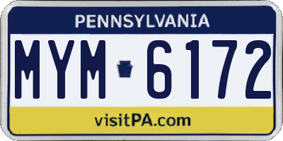 PA license plate MYM6172