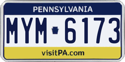 PA license plate MYM6173