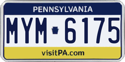 PA license plate MYM6175