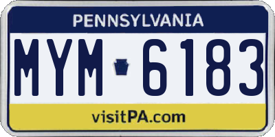 PA license plate MYM6183