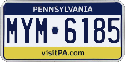 PA license plate MYM6185