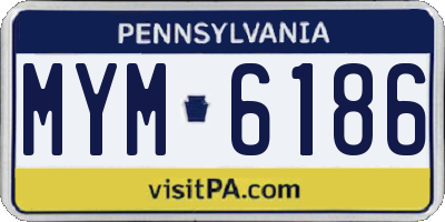 PA license plate MYM6186