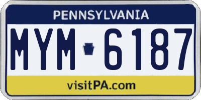 PA license plate MYM6187
