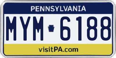 PA license plate MYM6188