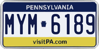 PA license plate MYM6189