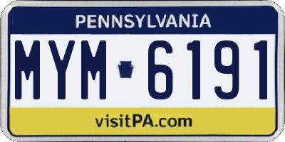PA license plate MYM6191
