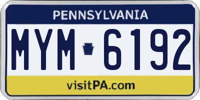 PA license plate MYM6192