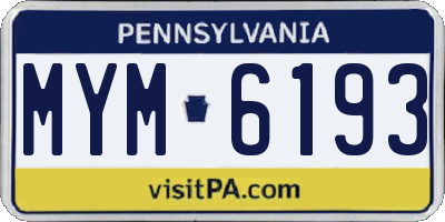 PA license plate MYM6193