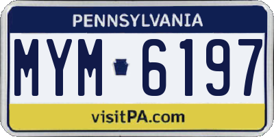 PA license plate MYM6197
