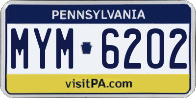PA license plate MYM6202