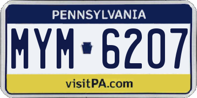 PA license plate MYM6207