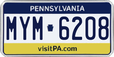 PA license plate MYM6208
