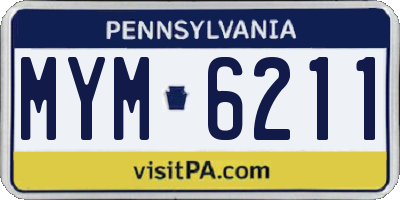 PA license plate MYM6211