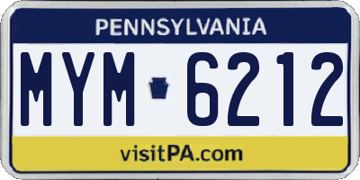 PA license plate MYM6212