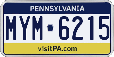 PA license plate MYM6215