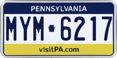 PA license plate MYM6217