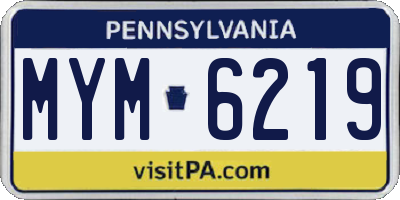 PA license plate MYM6219